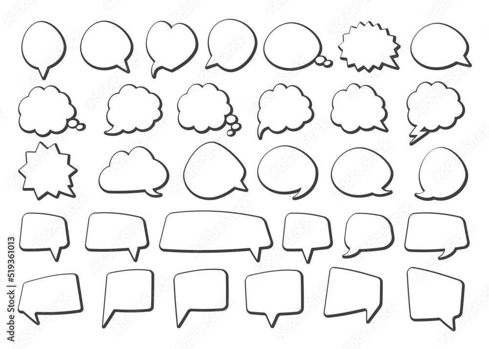 Fototapeta premium Stickers of speech bubbles black color set. Vector Illustration