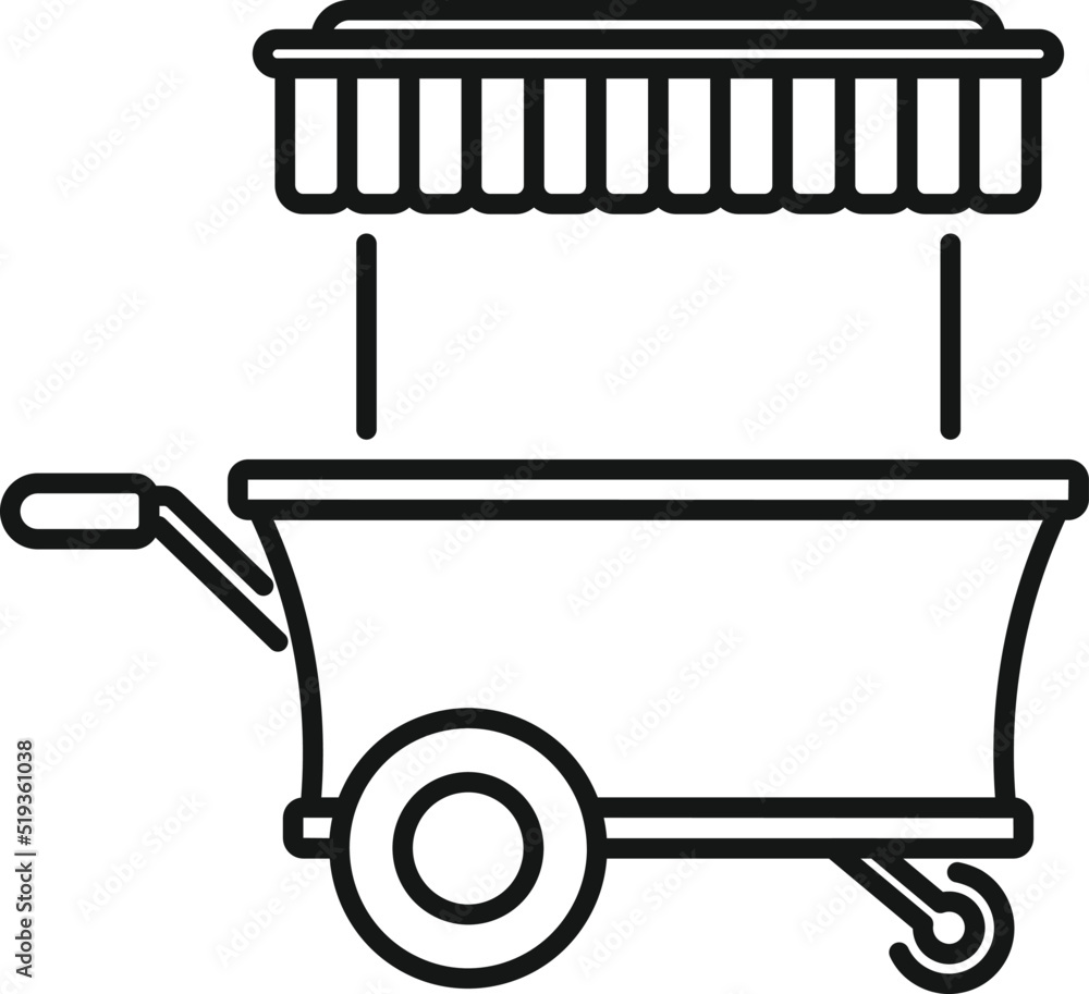 Hotdog cart icon outline vector. Food stand Hotdog cart icon outline vector. Food stand