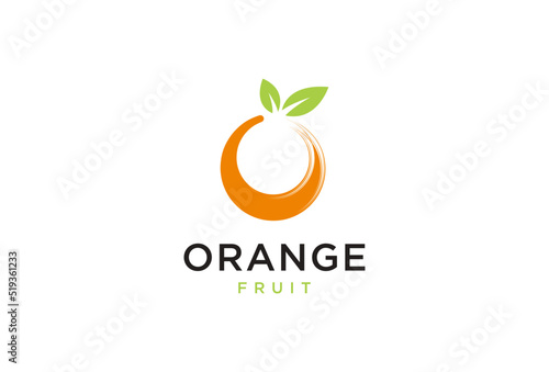 Fresh Orange Fruit, Slice of Lemon Lime Grapefruit Citrus with swirl letter initial O logo design inspiration