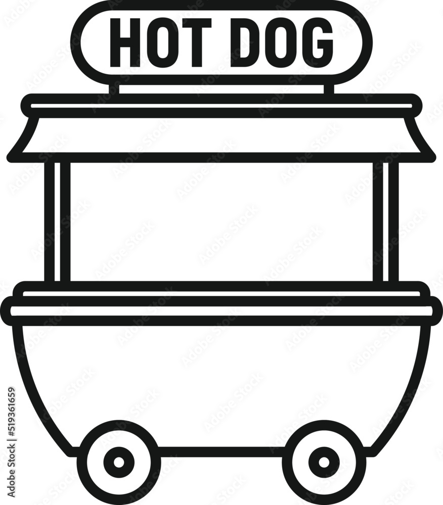 Fast food icon outline vector. Hot dog cart Fast food icon outline vector. Hot dog cart