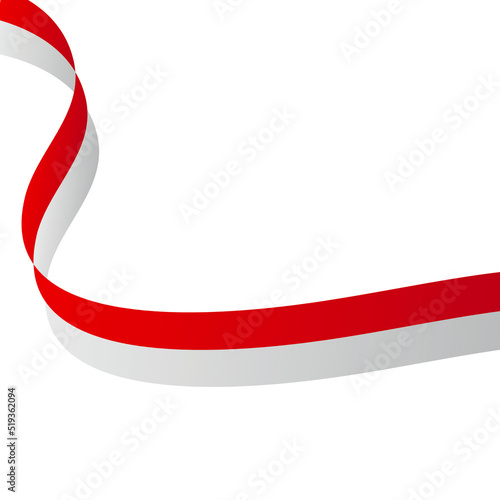 red and white ribbon symbolize Indonesian Flag
