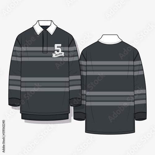 long sleeve polo. polo retro