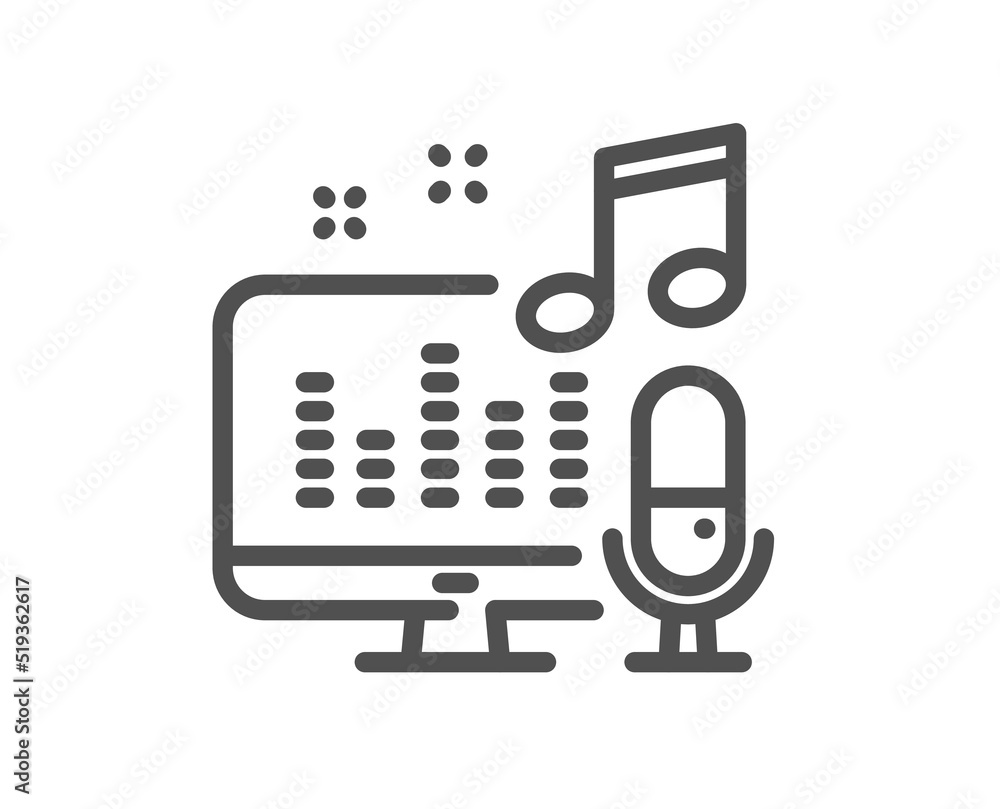 Podcast line icon. Studio mic sign. Voice record microphone symbol. Quality design element. Linear style podcast icon. Editable stroke. Vector Podcast line icon. Studio mic sign. Voice record microphone symbol. Quality design element. Linear style podcast icon. Editable stroke. Vector