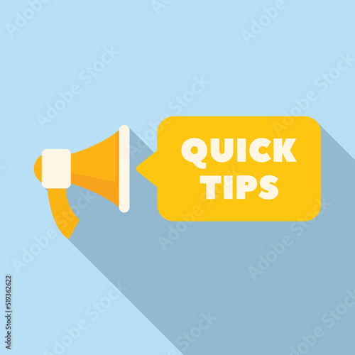 Info top tip icon flat vector. Advice idea