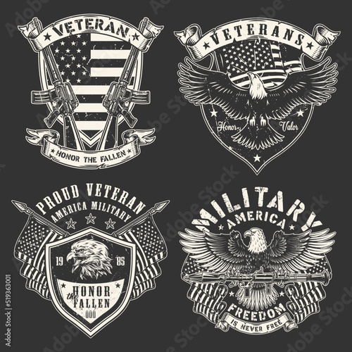 US veteran set monochrome flyer