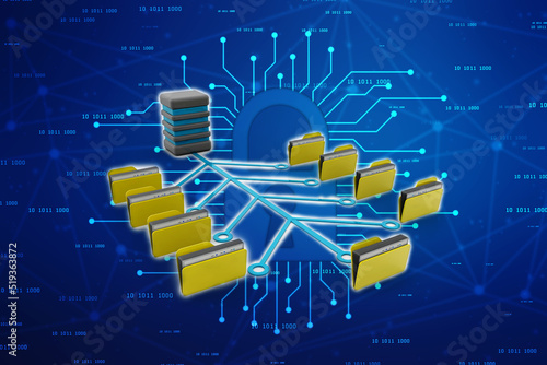 3d illustration of Data sharing concept