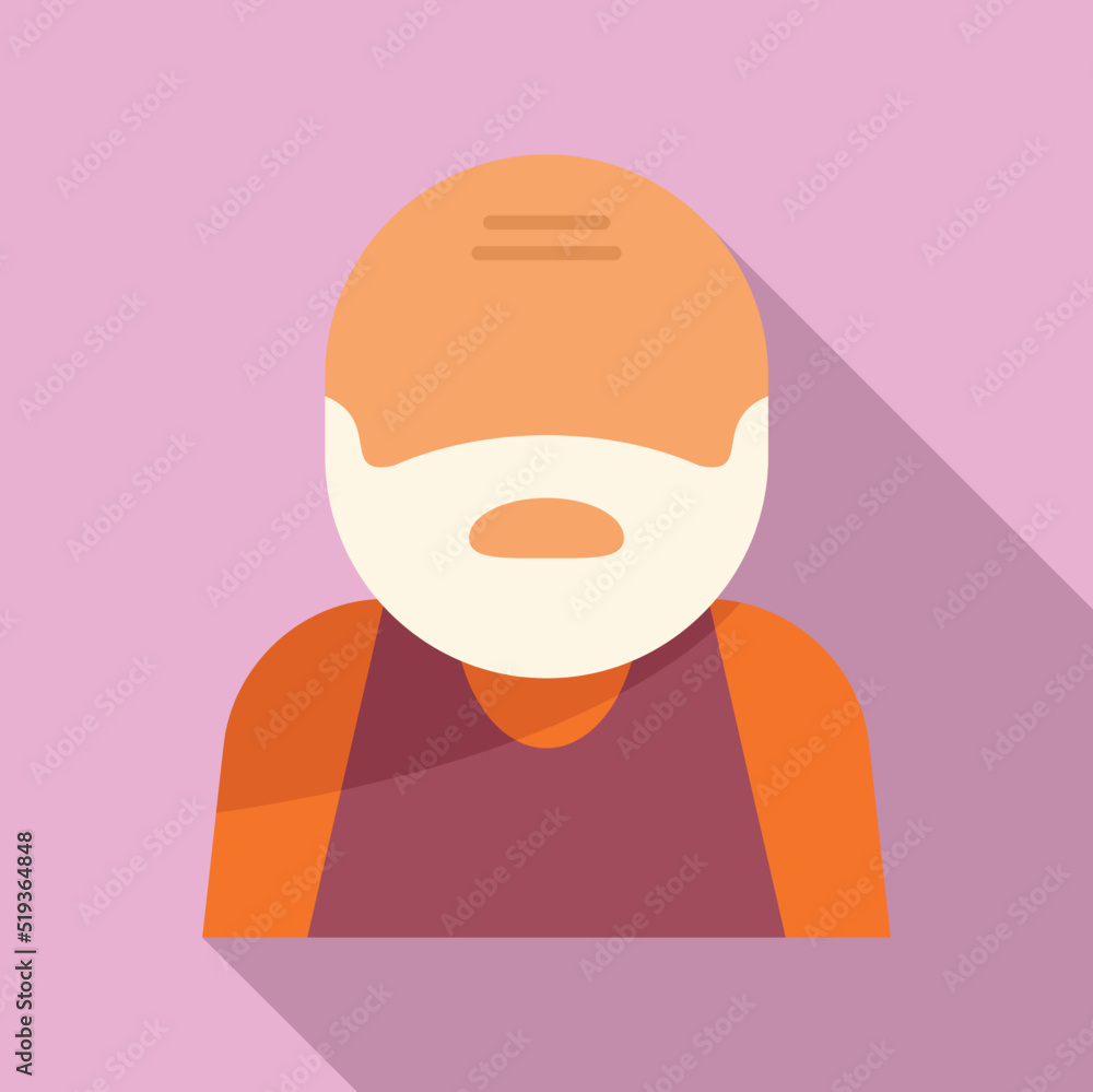 Old father icon flat vector. Adult life