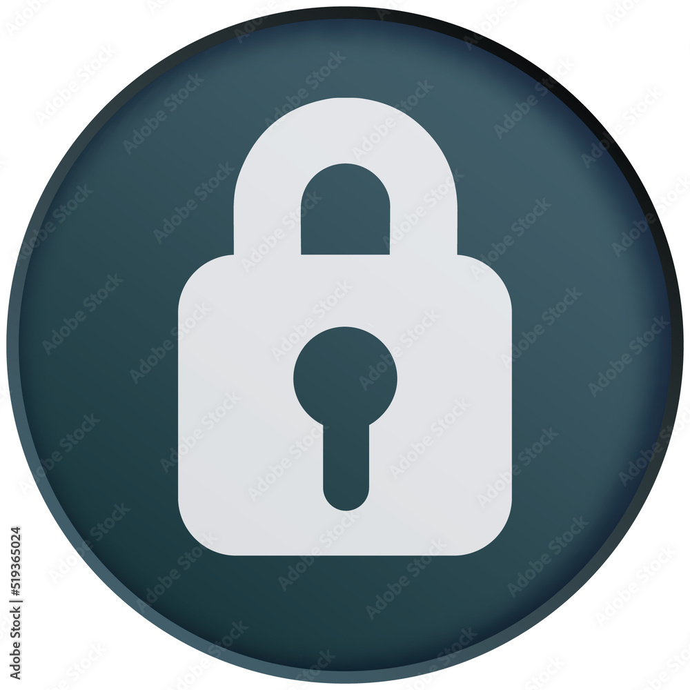 gray lock icon on metal button gray lock icon on metal button