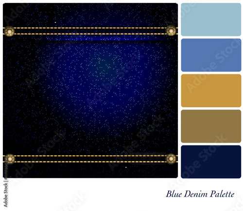 Blue denim palette with complimentary colour swatches. EPS10 vector format
