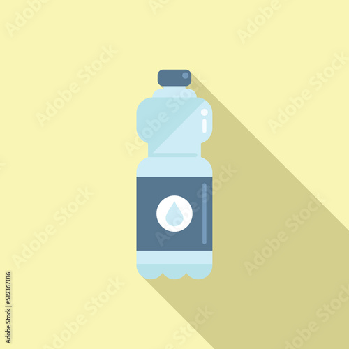 Airline food water icon flat vector. Airplane meal