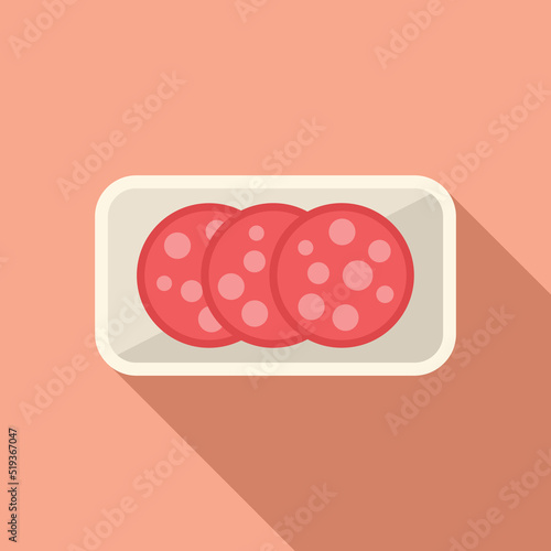 Airline sausage icon flat vector. Food meal