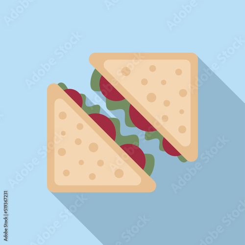 Airport sandwich icon flat vector. Airline food