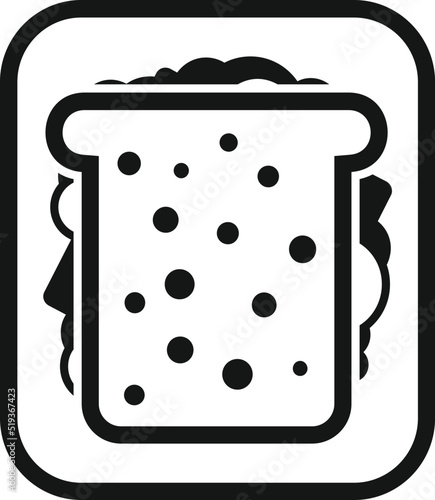 Sandwich airline food icon simple vector. Flight meal