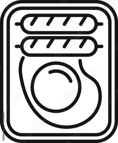 Fried egg airline food icon outline vector. Flight meal