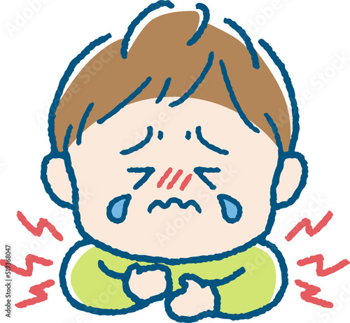 胸が痛い男の子のイラスト