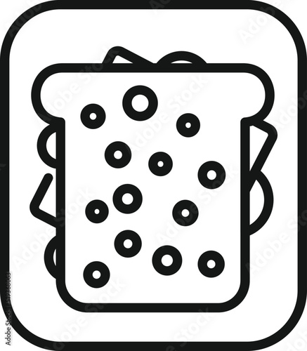 Sandwich airline food icon outline vector. Flight meal