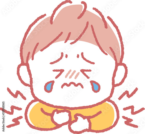 胸が痛い男の子のイラスト