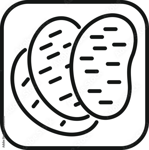Sausage airline food icon outline vector. Flight meal