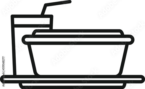 Food meal icon outline vector. Air plane