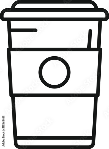 Airline coffee cup icon outline vector. Food meal