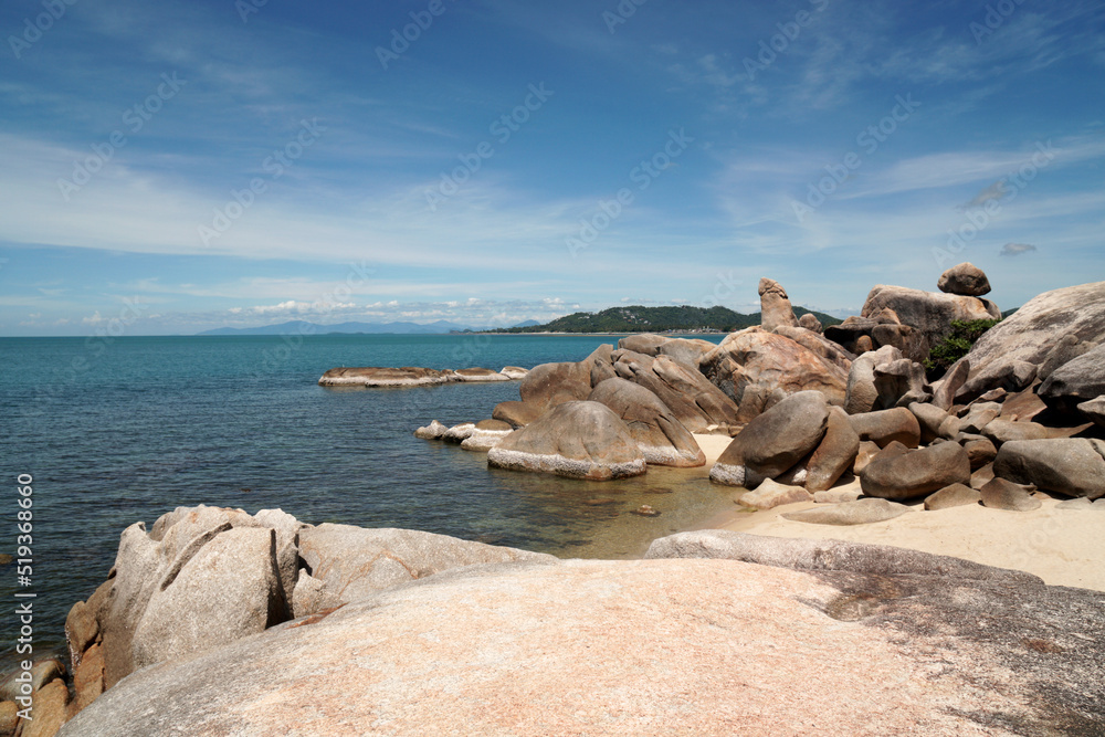 Grandmother Rocks Landscape Nature beautiful rock of Hin Ta Hin Yai or Grandfather and ...