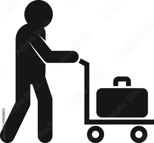 Passenger bag icon simple vector. Airline travel