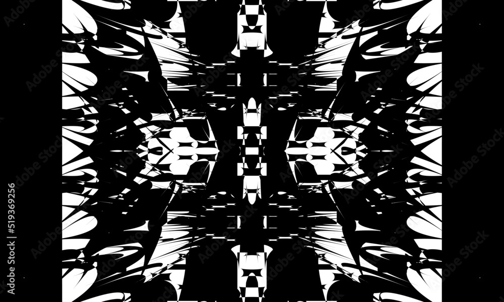 black original pattern mystical wallpaper with optical illusion