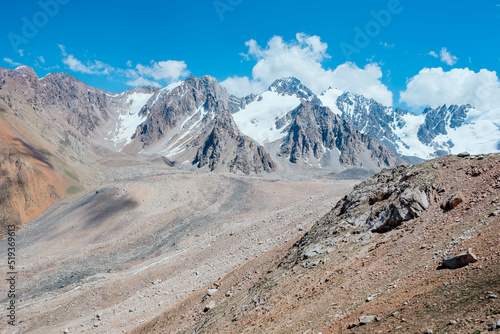 Majestic Beautiful Impressive Landscape of Snow Mountains