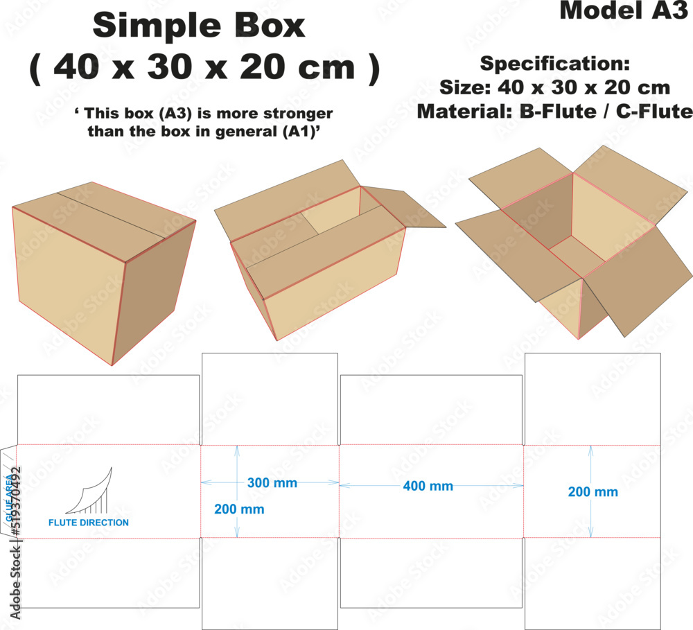 Box with the A3 model is simple and common in the market. But this box