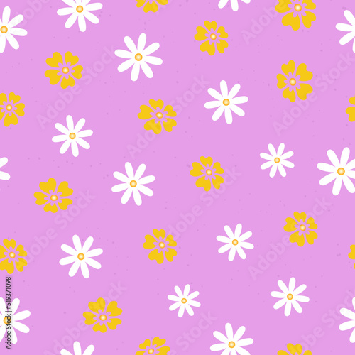 Flowers pattern seamless on pink background decoration for summer, spring, textile etc. Vector Illustration