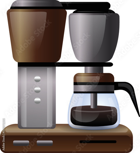 Office coffee machine icon cartoon vector. Espresso making