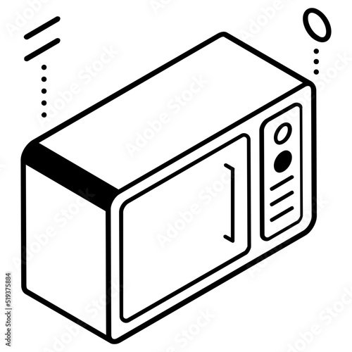 Microwave oven vector in isometric design 