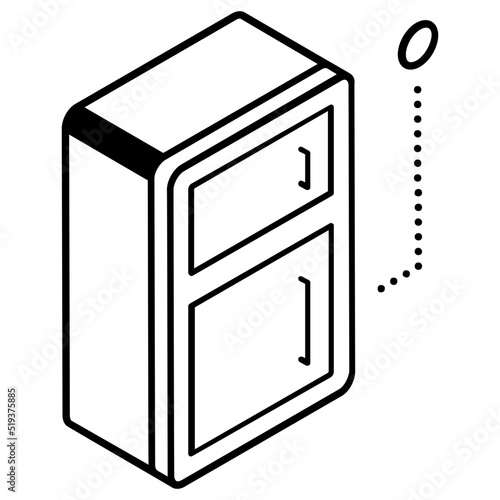 Top mount refrigerator isometric vector design 