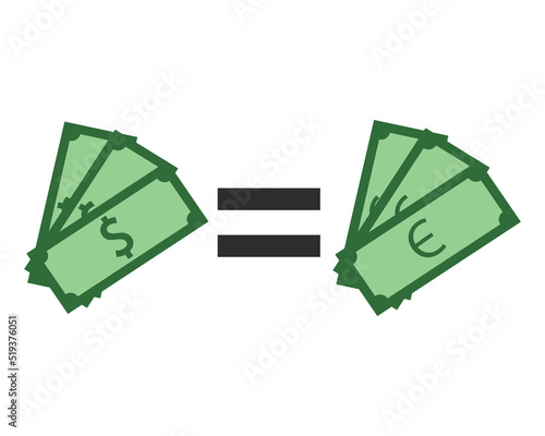 Dollar equal to euro vector illustration 