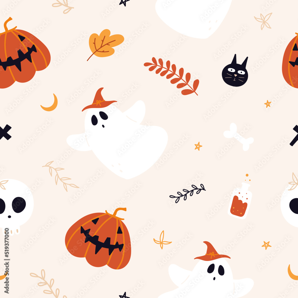cute seamless halloween pattern vector illustration for fabric, clothing, gift wrapping, wrapping cute seamless halloween pattern vector illustration for fabric, clothing, gift wrapping, wrapping