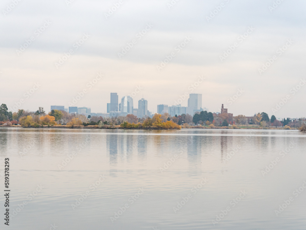 downtown denver skyline across sloans lake downtown denver skyline across sloans lake