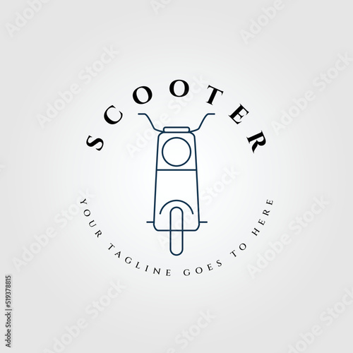 scooter line art logo, icon and symbol vector illustration design