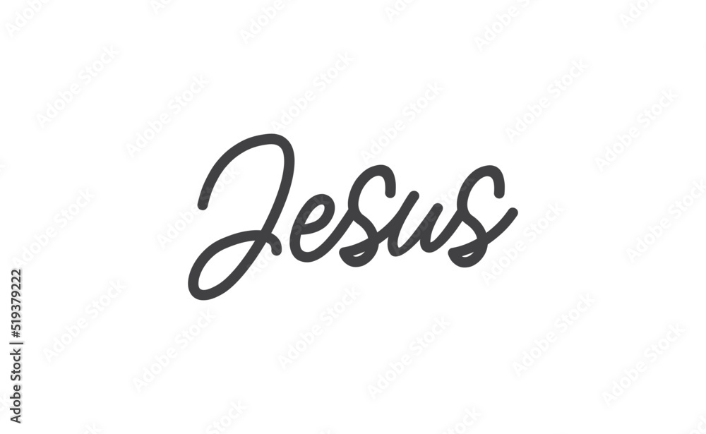 Jesus vector calligraphy lettering. Faith in the lord religious banner. Praise. Jesus vector calligraphy lettering. Faith in the lord religious banner. Praise.