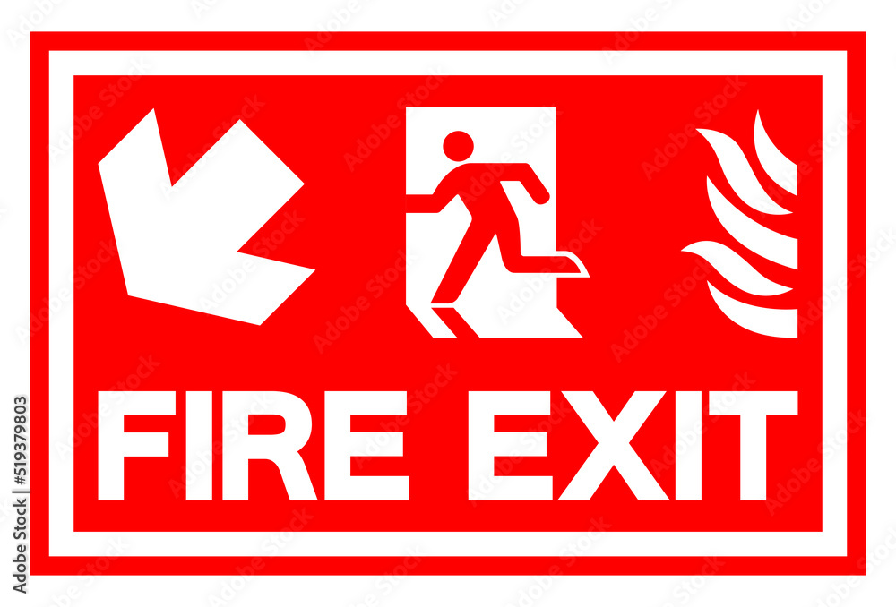 Fire Exit Symbol Sign, Vector Illustration, Isolate On White Background