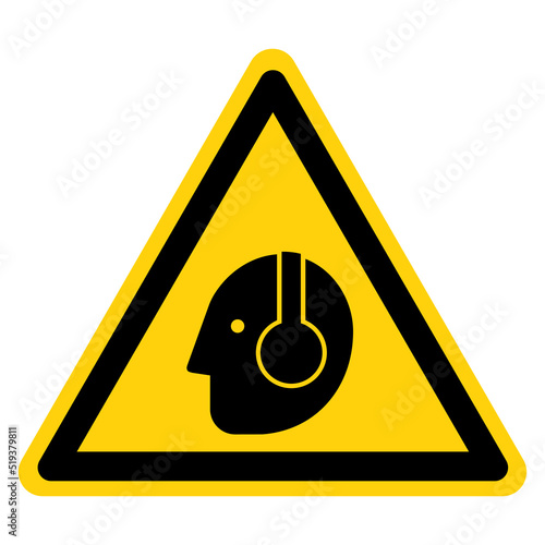 Wear Ear Protection Symbol Sign, Vector Illustration, Isolated On White Background Label. EPS10