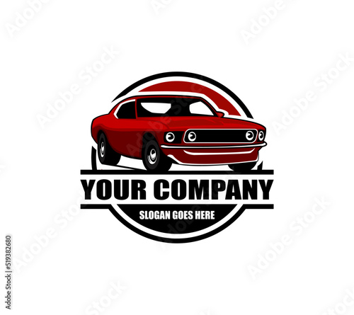 Muscle Car Logo Design .This logo is suitable for garage  workshop  repair shop  old or classic style car repair shop. Also for car restoration  repair and racing. 