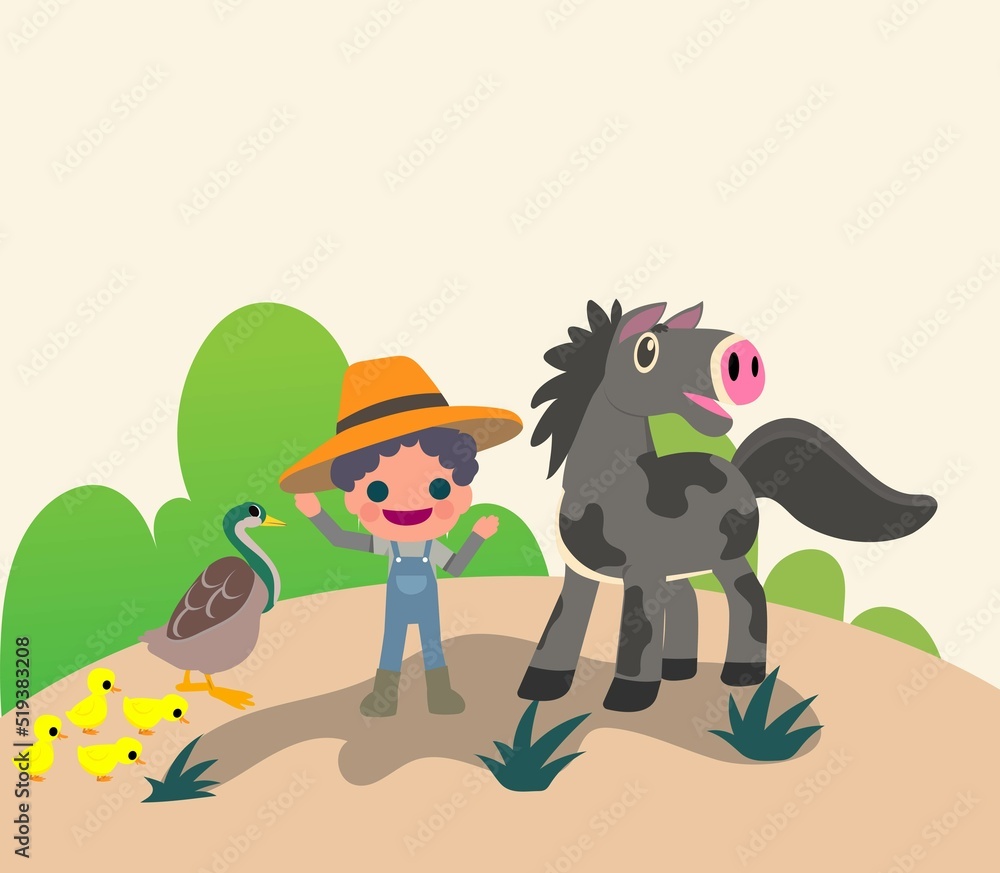 Cartoon animals and Plants vector Cartoon animals and Plants vector