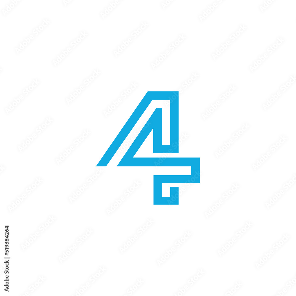 linear logo with the number four linear logo with the number four