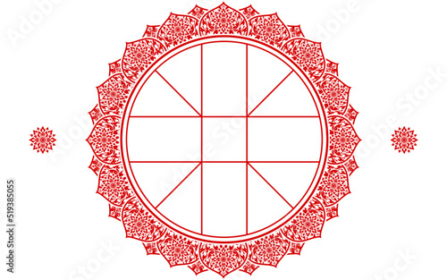Thai astrology wheel chart Symbol of Thai astrology.
on color background.
