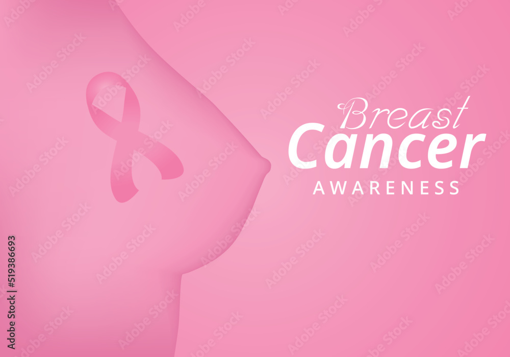 Breast Cancer Awareness Poster Design, Pink Ribbon, in October Breast Cancer Awareness Poster Design, Pink Ribbon, in October