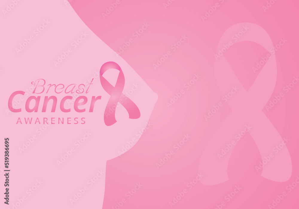 Breast Cancer Awareness Poster Design, Pink Ribbon, in October Breast Cancer Awareness Poster Design, Pink Ribbon, in October