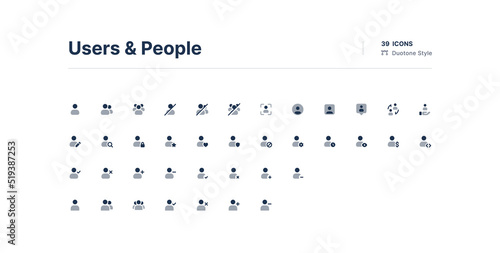 Users and People UI Icons Pack Duotone Style
