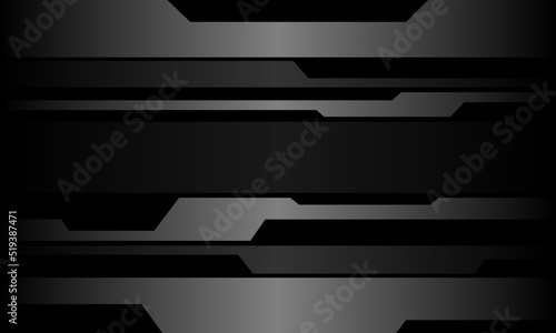 Abstract grey metallic black cyber futuristic technology geometric design modern background vector