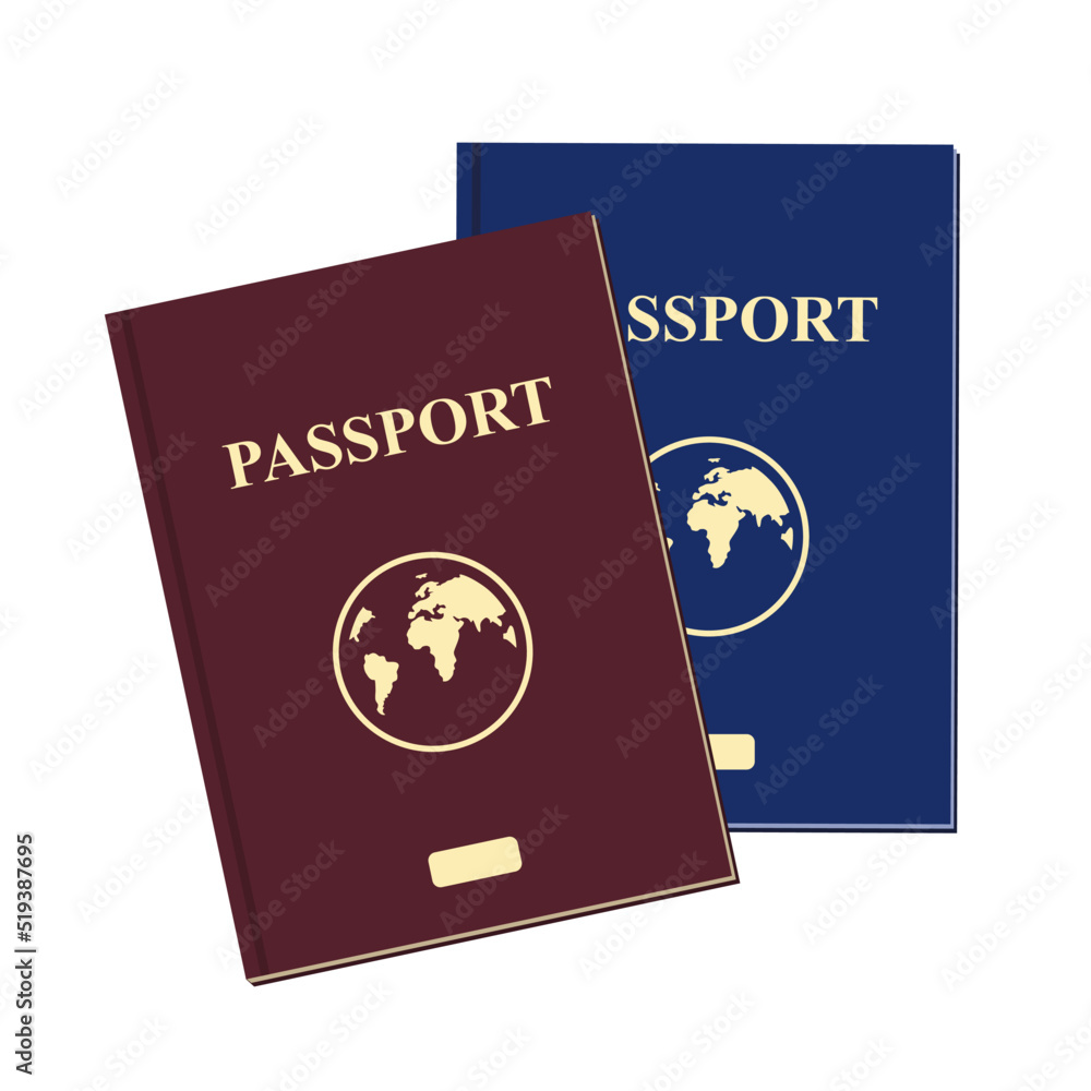 Vector passport. Flat Design citizenship ID. isolated on white background. Vector passport. Flat Design citizenship ID. isolated on white background.