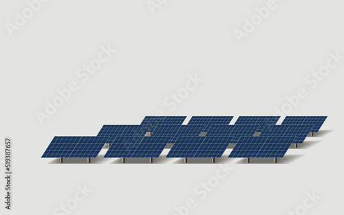 Vector image of solar panels. Solar power station.